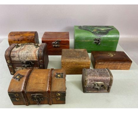 Collection of eight vintage decorative wooden boxes, the largest approx 20cm x 12cm x 10cm (8)