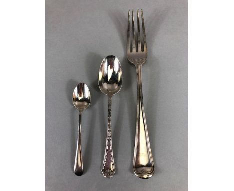 Silver Flatware including a Georgian Fork and two spoons total weight approx 108g