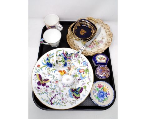 A tray of Poole dish, china trinket pot, ceramic plate etc 