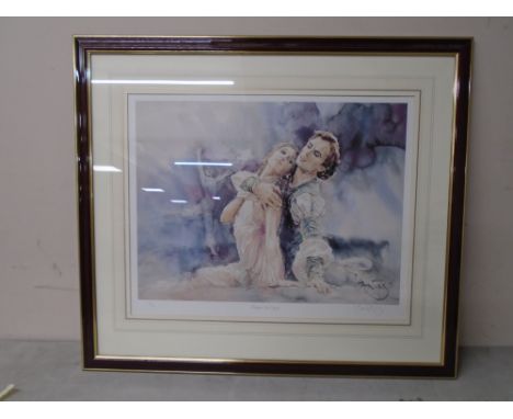 A signed limited edition print after Gordon King : Nureyev the Legend, no. 208 of 295, in frame and mount.