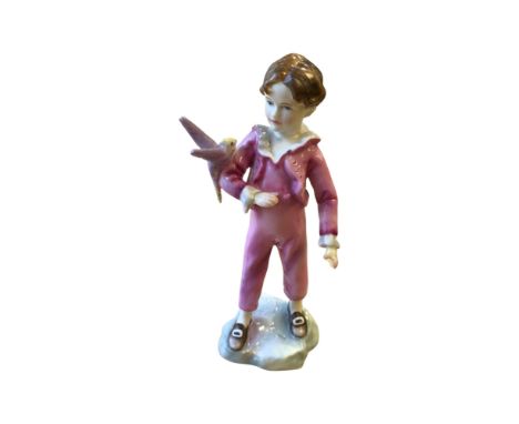 A Royal Worcester china figure : Parakeet (Pink Version), modelled by F. G. Doughty, numbered 3087, height 17 cm. 