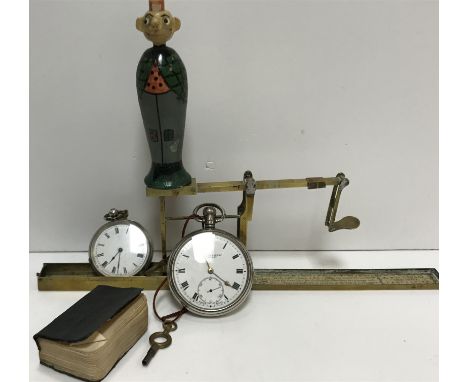 A set of 19th Century folding sovereign scales by Wilkinson of Lancashire bearing paper label to the interior together with t