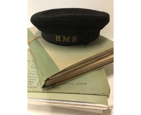 BLETCHLEY PARK INTEREST - a collection of World War II ephemera including WRN's cloth hat with Victorian silver threepenny bi