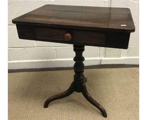 A 19th Century mahogany occasional table, the rounded rectangular top with moulded edge over a single frieze drawer with turn