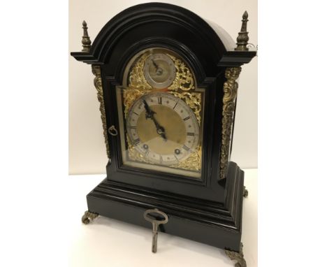 A 19th Century German ebonised cased mantel clock, the eight day movement by Winterhalder &amp; Hofmeier circa 1850-69 with b