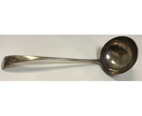 A George III silver ladle (by Jonathon Perkins I and Jonathon Perkins II, London 1799), 27.5 cm long, 4.3 oz 