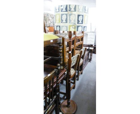 AN OAK STANDARD LAMP 