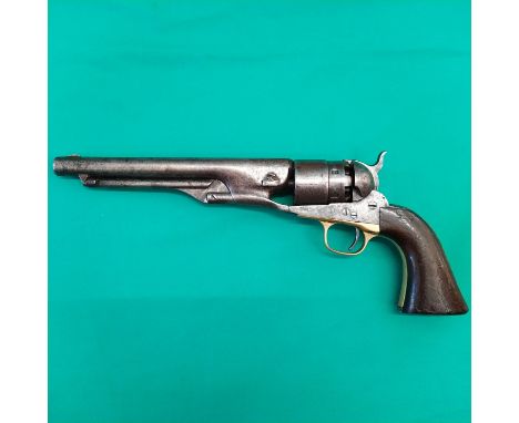 A Civil War era Colt model 1860 Army percussion revolver in .44" cal, S/No.90423 c1863, matching numbers with cylinder marked