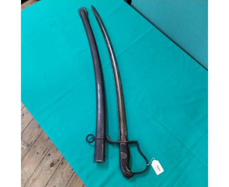 A 19th Century Light Cavalry sword with scabbard (N.B. small loss to top of grip)