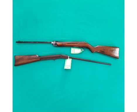 An early 20th Century 'Gem' air rifle with a Diana model 25 (both as found), as a post 1939 air weapon the restrictions of th