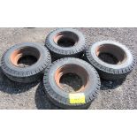 SET OF (4) 7-14.5 TUBLESS TIRES ON RIMS