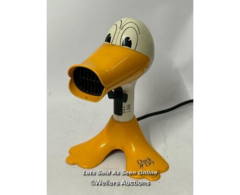 Vintage Remington Duck 'N' Dry novelty hair dryer, briefly tested appears to be in working order / AN10 