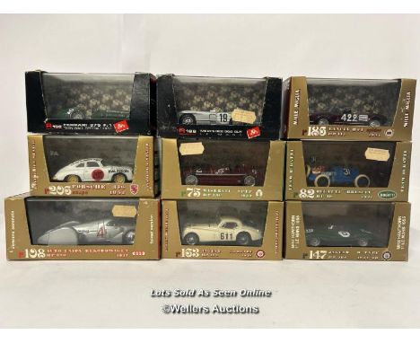 Nine boxed Brumm racing cars including Jaguar D-Type 1954-1960 / AN12 