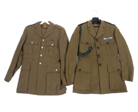 Two Rifles army jackets, both with related buttons and badges