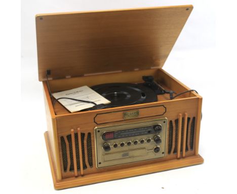 A modern vintage collection CD record deck. Model D388 1 A, with instruction manual