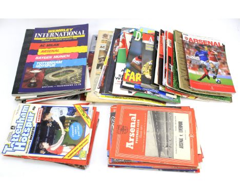 A box of 80 Arsenal football programmes including specials cup finial's/European from 1950s onwards