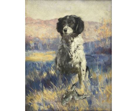 Henry Charles 'Hal' Bevan-Petman (Scottish 1894-1980): Portrait of a Spaniel, oil on canvas signed and dated '52, 37cm x 29cm