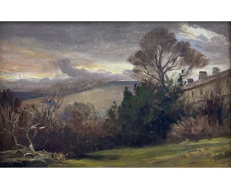 Ernest Higgins Rigg (Staithes Group 1868-1947): Evening Summer View from the Artist's Garden at Low Row Swaledale, oil on can
