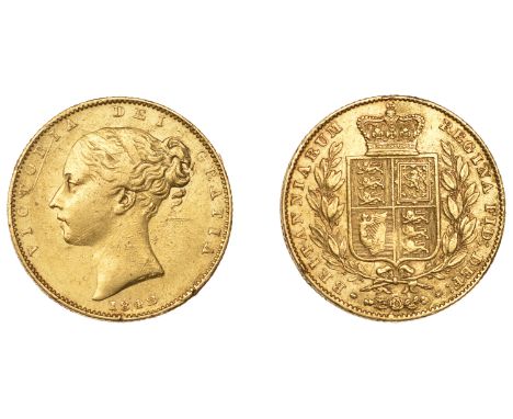 Victoria (1837-1901), Sovereign, 1842, closed 2 (M 25; S 3852). Scratched and some edge marks, otherwise very fine £300-£400
