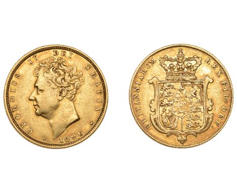 George IV (1820-1830), Sovereign, 1826 (M 11; S 3801). Scraped in centre of reverse, otherwise very fine £400-£500