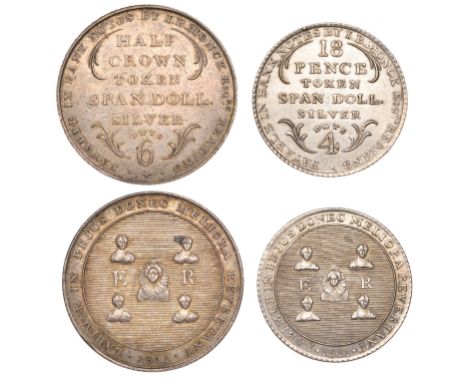 BERKSHIRE, Reading, John Berkeley Monck, Halfcrown, 1811, 9.51g/12h (D 3), Eighteen Pence, 1811, 6.26g/12h (D 4) [2]. First w