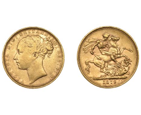 Victoria (1837-1901), Sovereign, 1879 (M 90; S 3956A). Very fine and very rare £1,000-£1,200