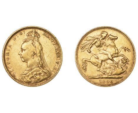 Victoria (1837-1901), Sovereign, 1890, second legend (M 128A; S 3866B). About very fine £300-£400