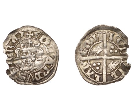 Edward III (1327-1377), First coinage, Halfpenny, Berwick-upon-Tweed, class VIIIb, bear’s head in second and third quarters, 