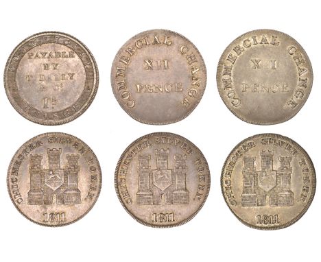 SUSSEX, Chichester, Thomas Dally & Co, Shilling, 1811, 4.17g/12h (KR 302a; D 10); issuer uncertain, Shillings, 1811 (2), 3.77