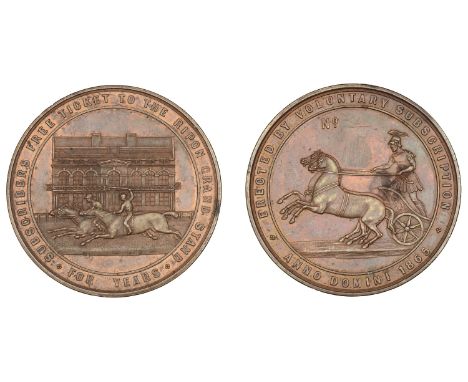 YORKSHIRE, Ripon, Ripon Grand Stand Erected by Voluntary Subscription, 1865, a copper Subscriber’s Free Ticket, unsigned, hor