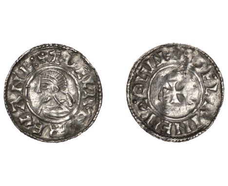 Æthelred II (978-1016), Penny, Last Small Cross type, London, Æthelnoth, ædelpine m · ω · o lvn, late London D dies, reads an
