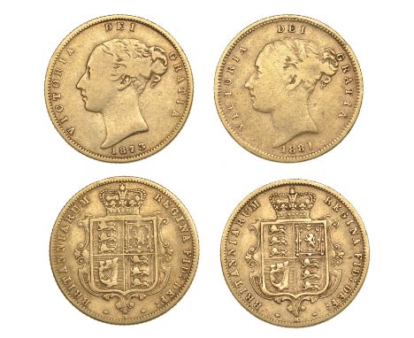 Australia, Victoria, Half-Sovereigns (2), 1873m, 1881m (M 470, 472; S 3863, 3863B) [2]. Fine £300-£400