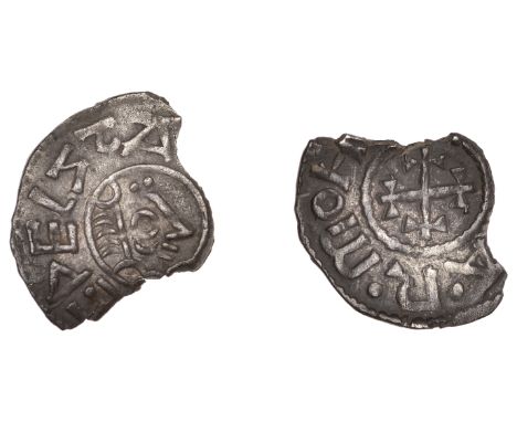 Kings of East Anglia, Æthelstan I (c. 827-45), Penny, Portrait type, Ipswich, Eadgar, edelsta[–] around right facing diademed