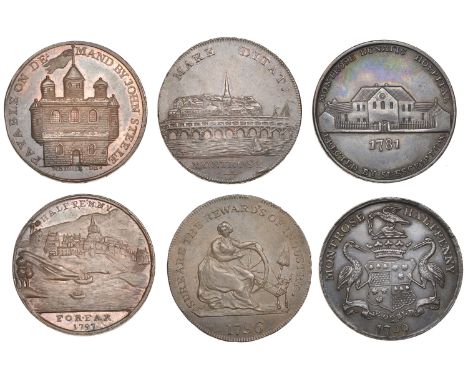 ANGUS, Forfar, John Steele, Halfpenny, 1797, 11.73g/6h (DH 25); Montrose, James Bissett & Son, Halfpenny, 1796, 8.95g/6h (DH 