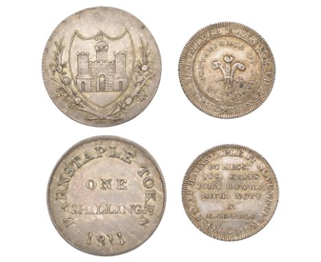 DEVON, Barnstaple, Joseph Evans, John Bowhay, Michael Nott and R. Gribble, Sixpence, 1811, 1.86g/12h (D 15); issuer uncertain