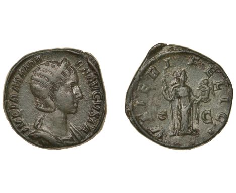 Roman Imperial Coinage, Julia Mamæa, Sestertius, diademed and draped bust right, rev. Venus standing right, holding sceptre a