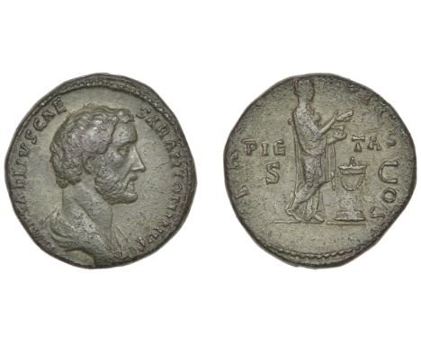 Roman Imperial Coinage, Antoninus Pius (as Cæsar), Sestertius in the name of Ælius, February-July 138, bare-headed bust right