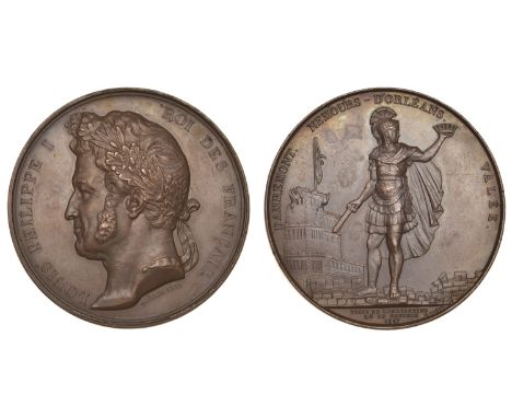 ALGERIA, Capture of Constantine, 1837, a copper medal by V.M. Borrel and A.A. Caqué [struck 1842-5], laureate bust of Louis P