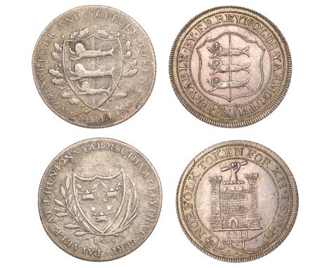 NORFOLK, Great Yarmouth, Joseph Hunton and James Blyth [of Bury St Edmunds, Suffolk], Shilling, 1811, 3.61g/12h (D 15); Frede