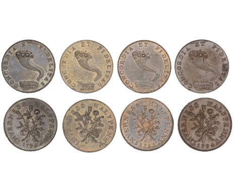 INVERNESS-SHIRE, Inverness, Mackintosh, Inglis & Wilson, Halfpence (4), 1793, 12.25g/5h (DH 1b), 1794 (2), 10.78g/6h, 10.27g/