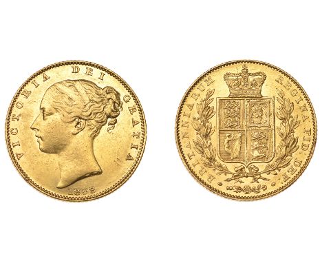 Victoria (1837-1901), Sovereign, 1838 (M 22; S 3852). A few minor marks, otherwise about extremely fine £1,500-£1,800