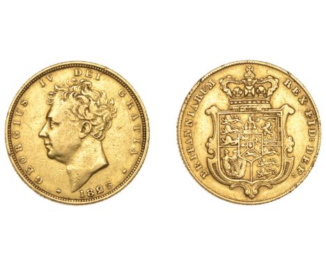 George IV (1820-1830), Sovereign, 1825, type 2 (M 10; S 3801). Minor edge marks, otherwise about very fine £400-£500