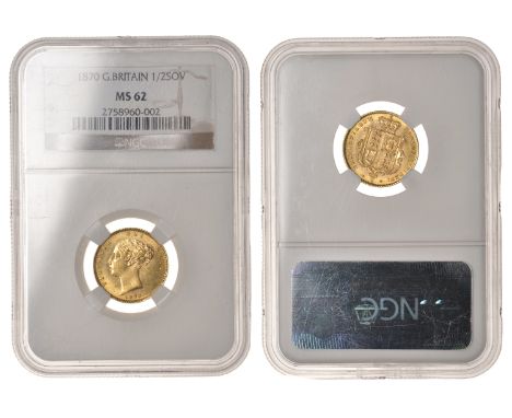 Victoria (1837-1901), Half-Sovereign, 1870, die 1 (M 445; S 3860). Good extremely fine [slabbed NGC MS 62] £500-£600
