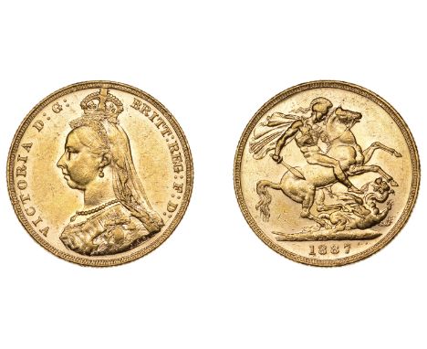 Australia, Victoria, Sovereign, 1887m, Jubilee, first legend (M 131D; S 3867A). Some contact marks, otherwise extremely fine 