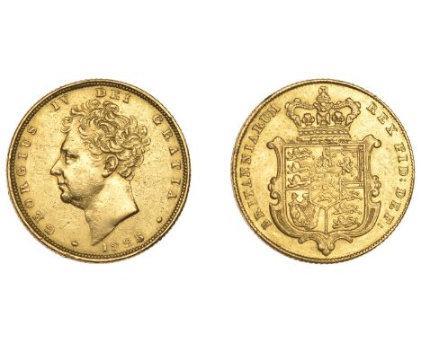 George IV (1820-1830), Sovereign, 1825, type 2 (M 10; S 3801). Has been cleaned and scuffed, otherwise very fine £500-£600