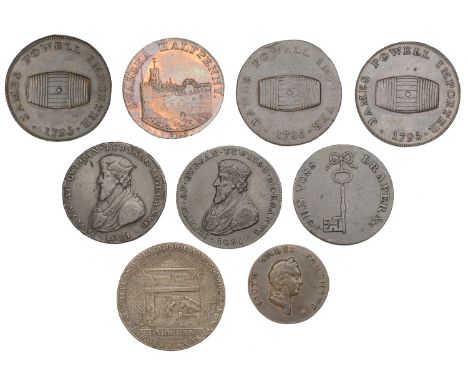 18th Century Tokens, CARMARTHENSHIRE, Carmarthen, John Morgan, Halfpenny, 12.20g/6h (DH 5); GLAMORGANSHIRE, ‘Glamorgan’ [prob