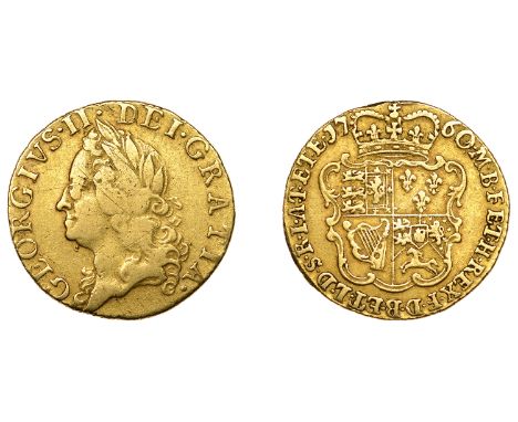 George II (1727-1760), Half-Guinea, 1760, 0 of date over 9 (EGC 662 var.; S 3685). Light scratches on obverse, otherwise abou