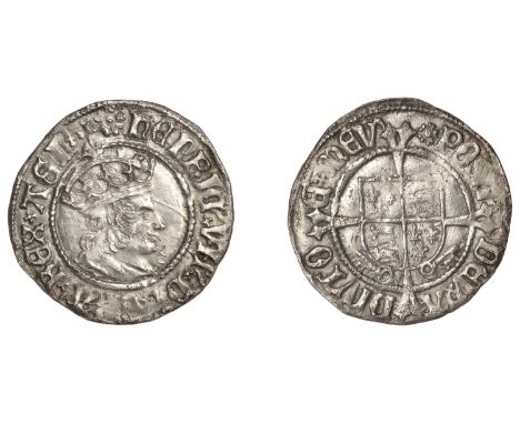 Henry VII (1485-1509), Profile issue, Halfgroat, York, Abp Bainbridge, mm. rose, keys below shield, 1.34g/3h (SCBI Ashmolean 