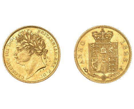 George IV (1820-1830), Half-Sovereign, 1823 (M 404; S 3803). Some contact marks, otherwise good very fine, rare £400-£500
