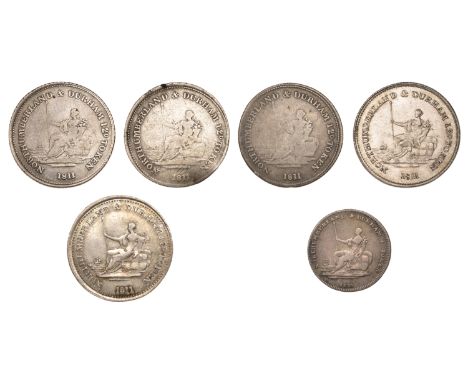 NORTHUMBERLAND, Newcastle-upon-Tyne, John Robertson, Shillings, 1811 (5), 4.43g/6h, 4.26g/6h, 4.26g/6h, 4.10g/6h (all D 11), 